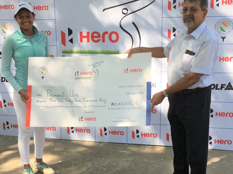 Pranavi makes a winning debut on pro circuit, wins third leg
