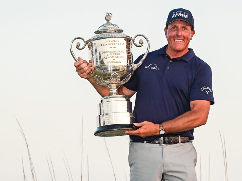 Mickelson makes major history with victory at PGA Championship