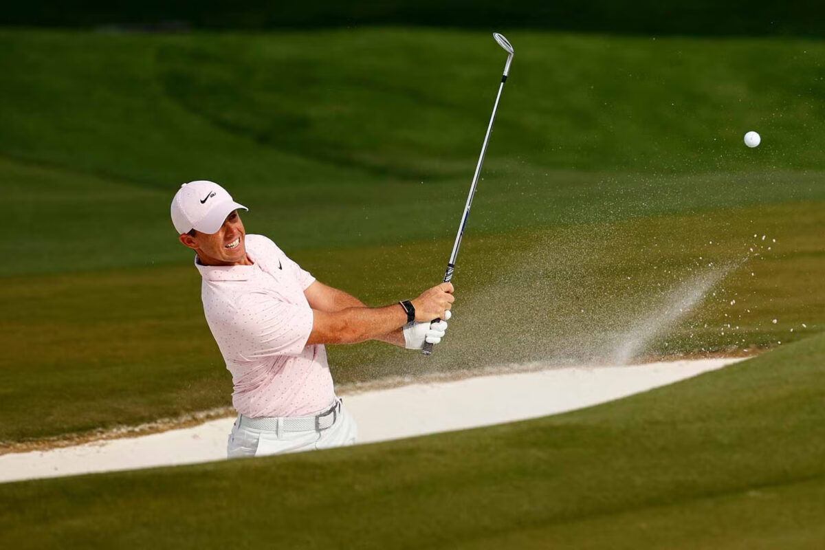 SHORT BUNKER SHOT TO A TIGHT PIN