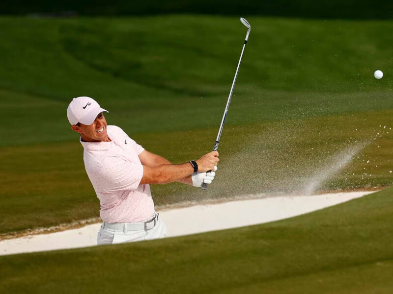 SHORT BUNKER SHOT TO A TIGHT PIN